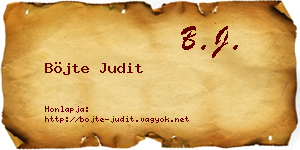 Böjte Judit névjegykártya